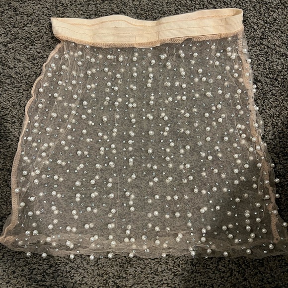Beach Bunny Glitzy Girl Pearl Mesh Top & Skirt Set - Picture 7 of 10